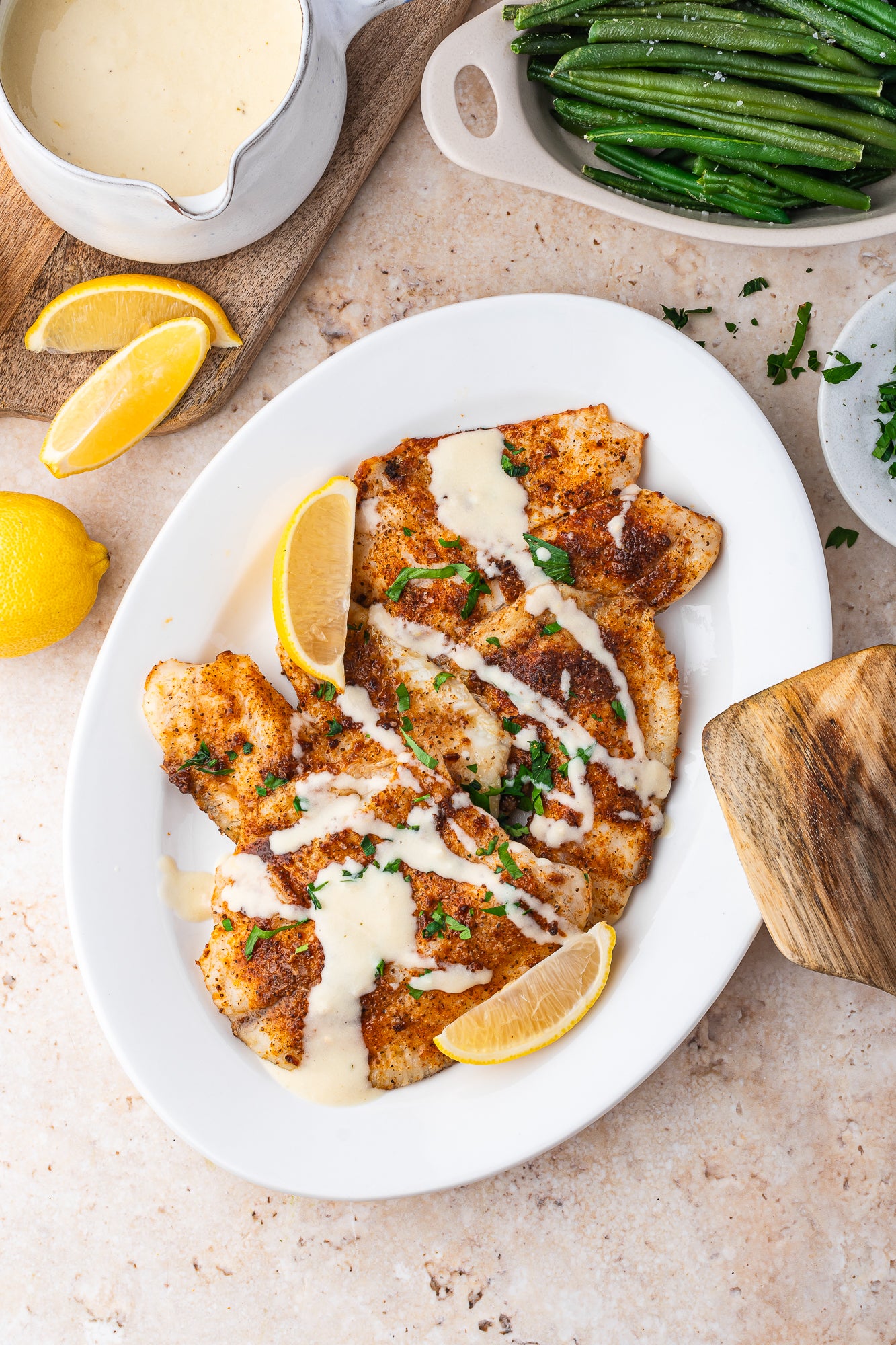 Air Fryer Tilapia with Creamy Lemon Dijon Sauce