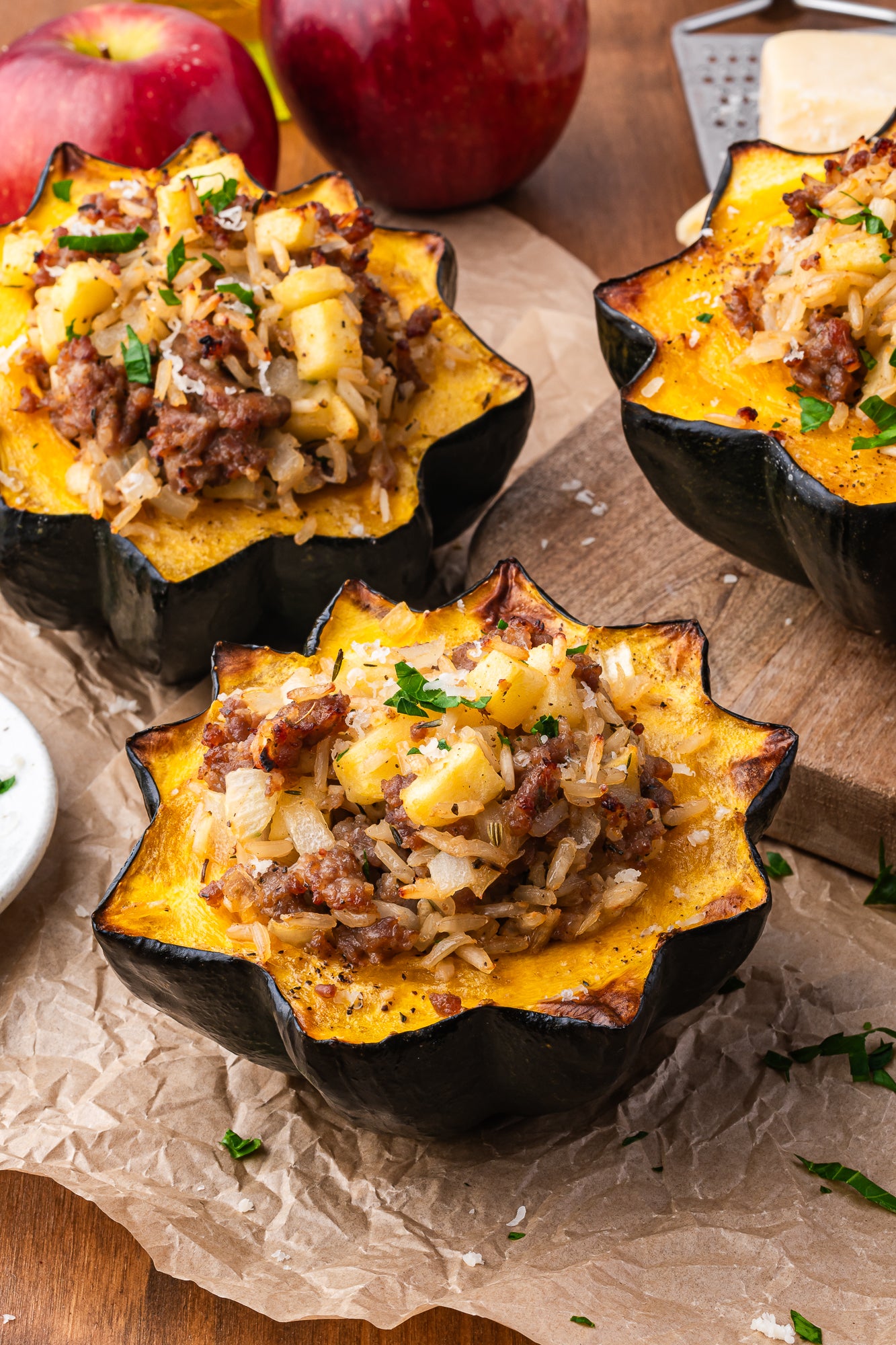 Sausage Stuffed Acorn Squash