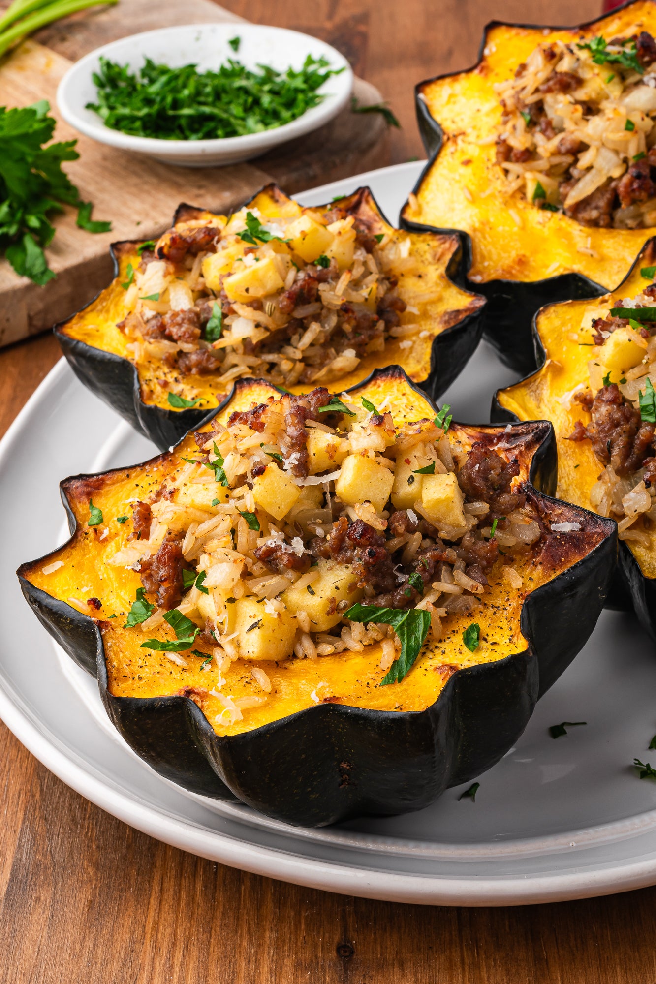 Sausage Stuffed Acorn Squash