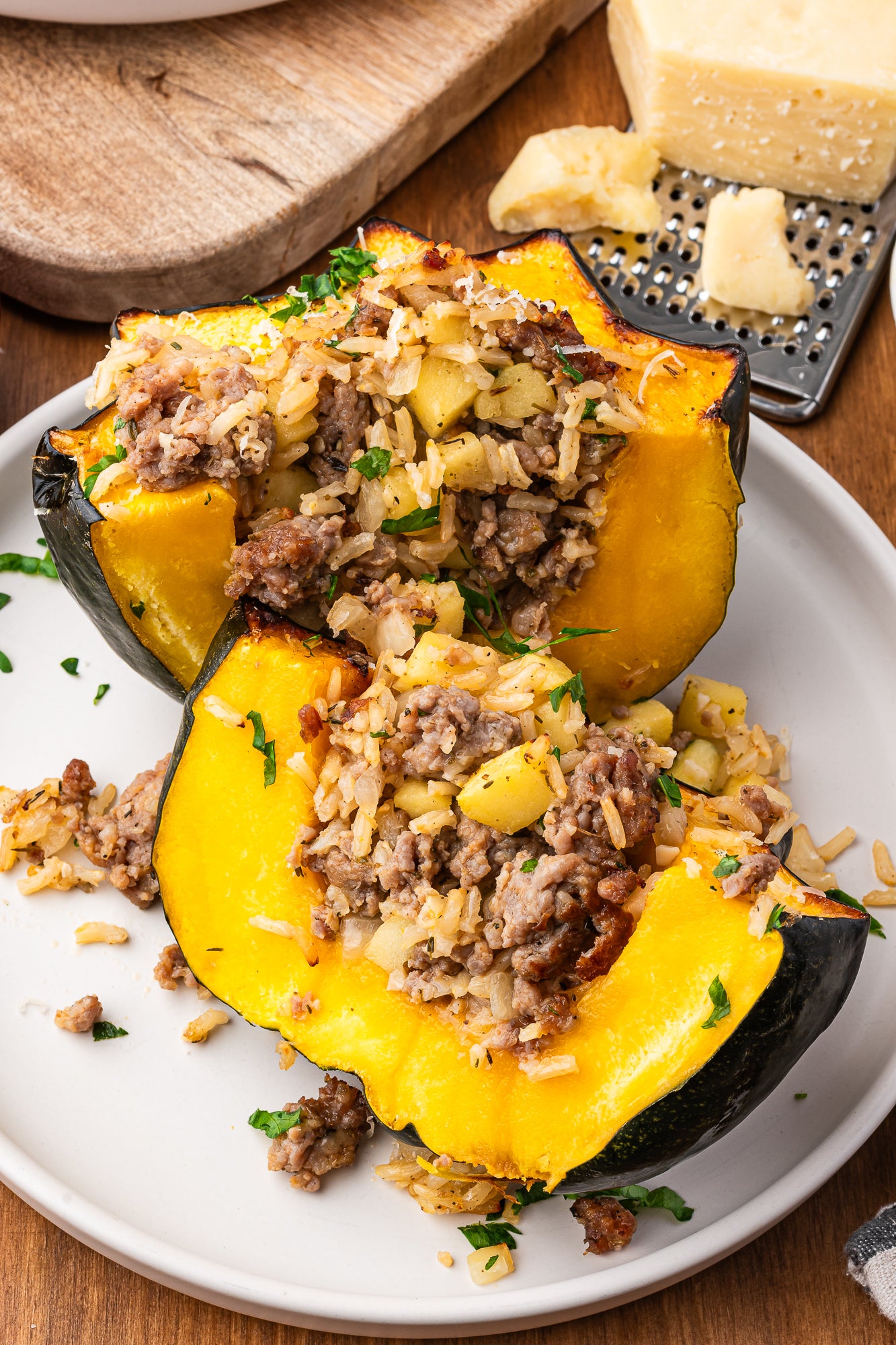 Sausage Stuffed Acorn Squash
