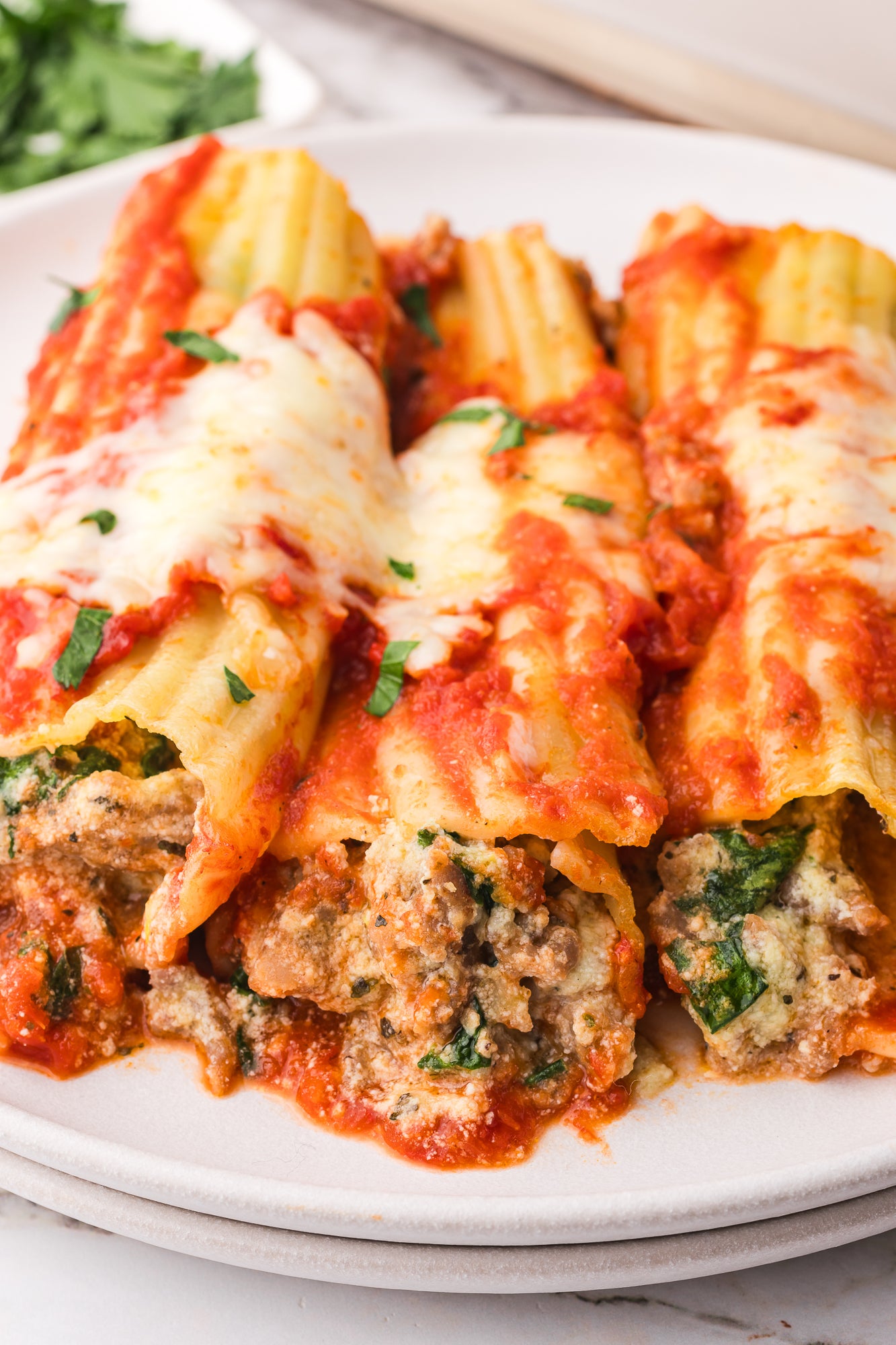 Baked Manicotti with Sausage