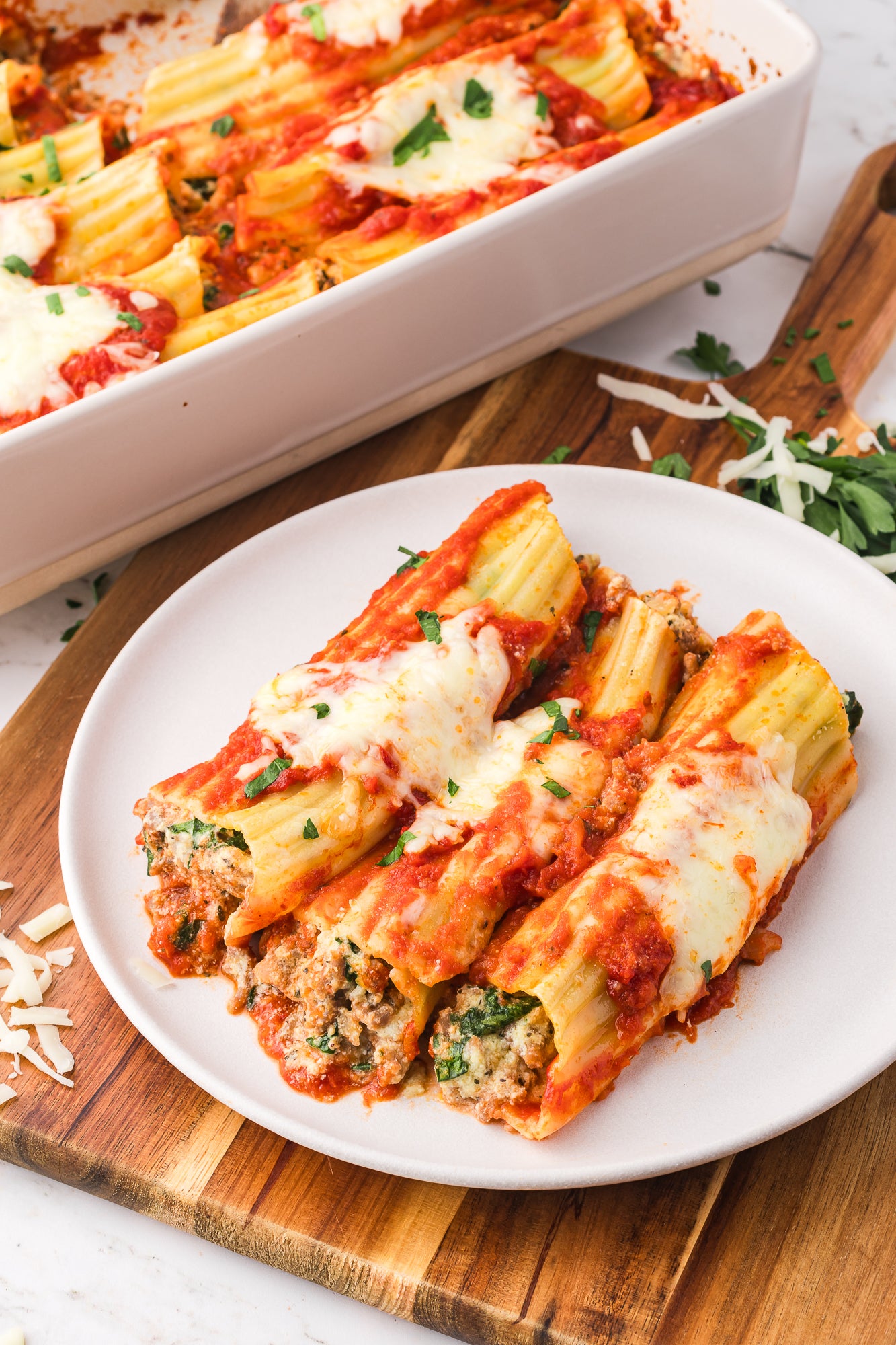 Baked Manicotti with Sausage