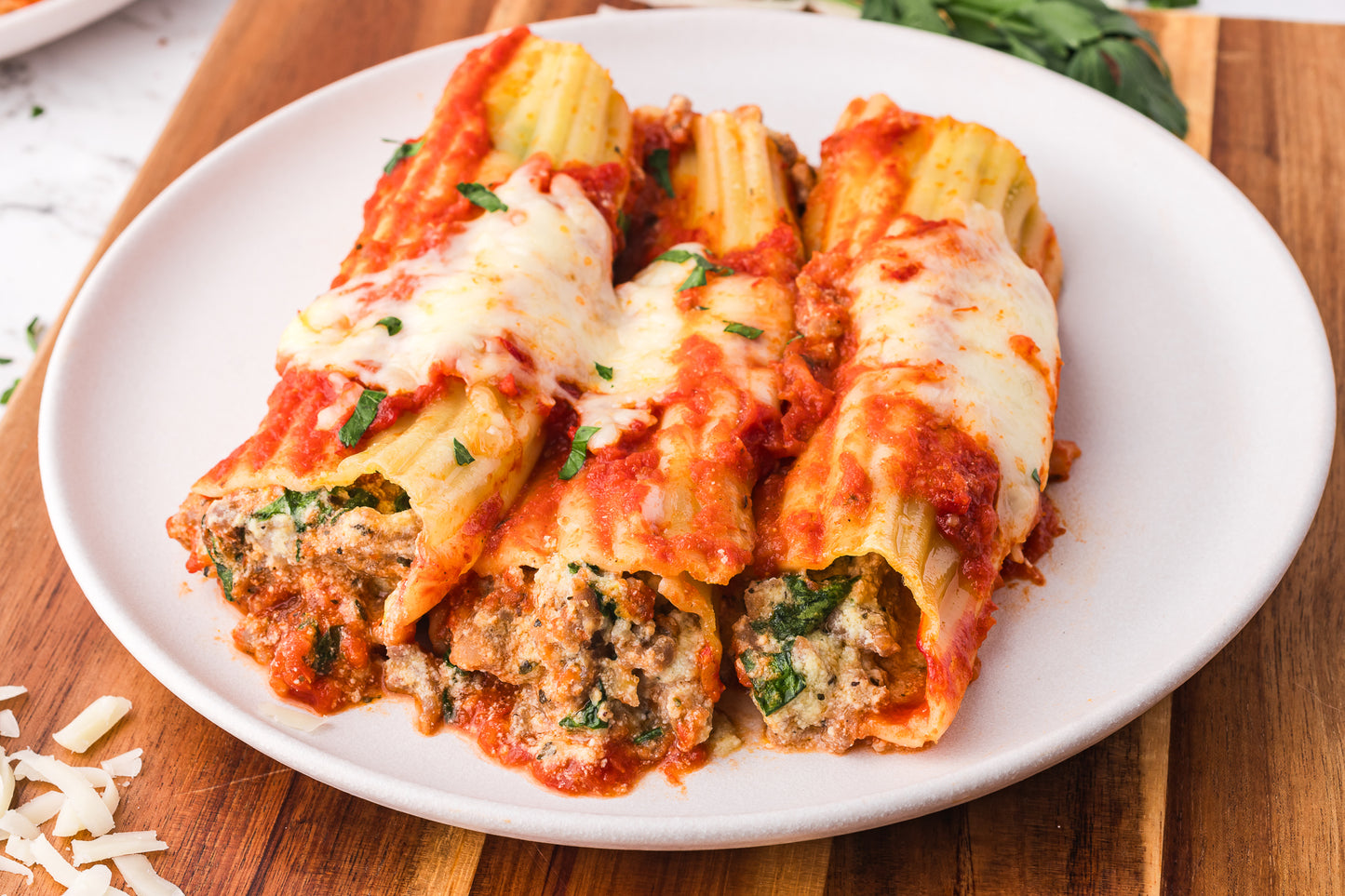 Baked Manicotti with Sausage