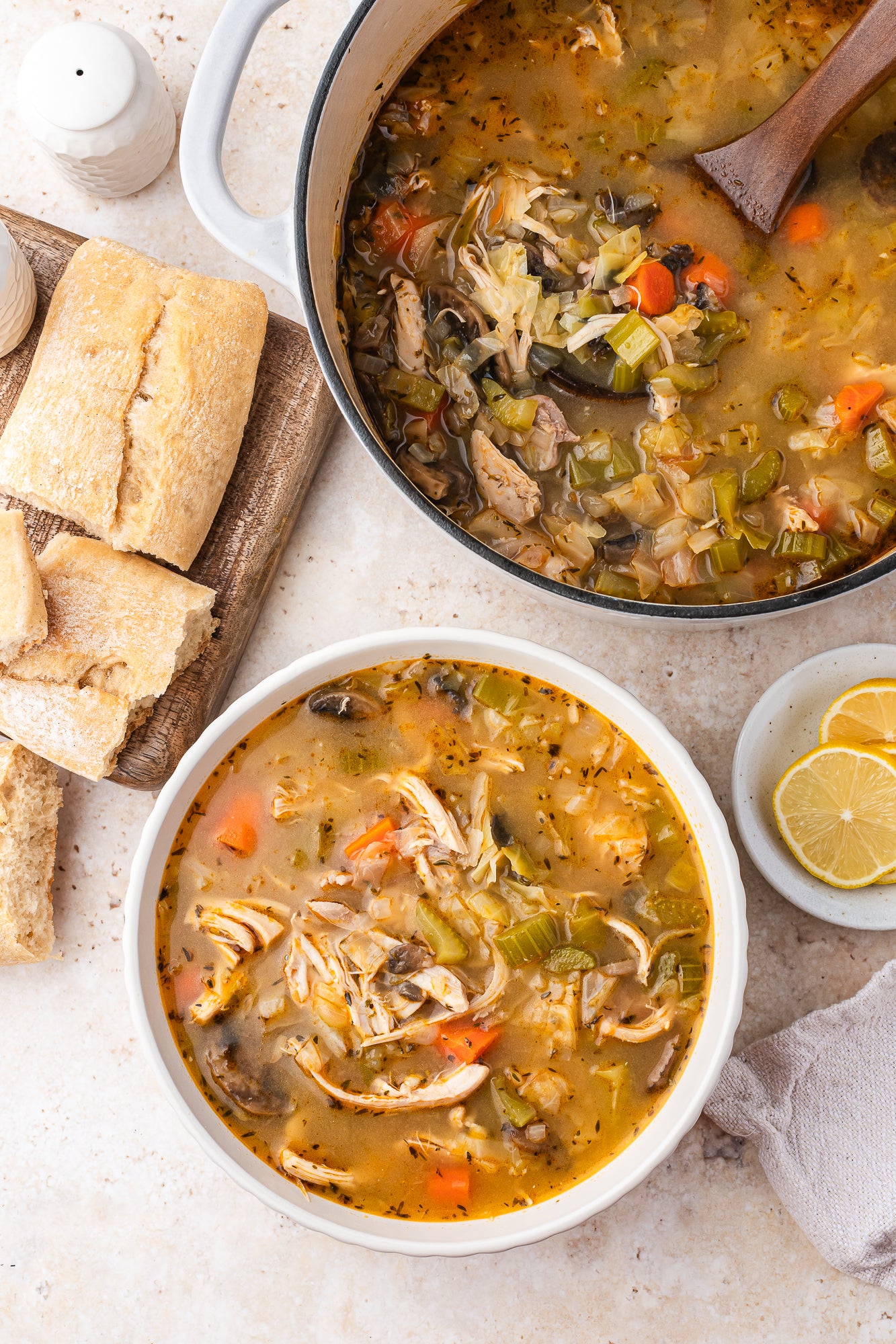 Cabbage and Chicken Soup