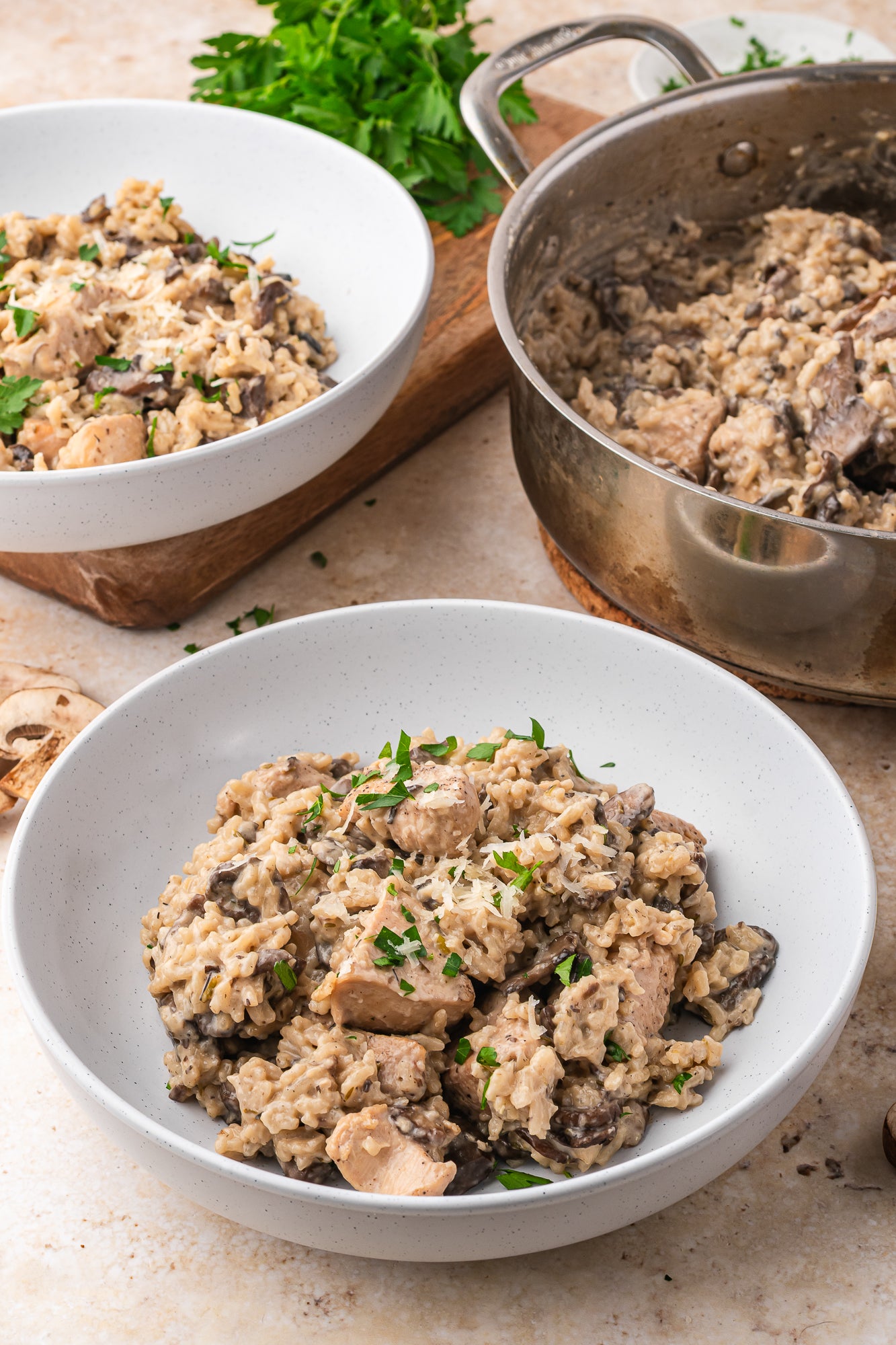 Creamy Mushroom Chicken and Rice