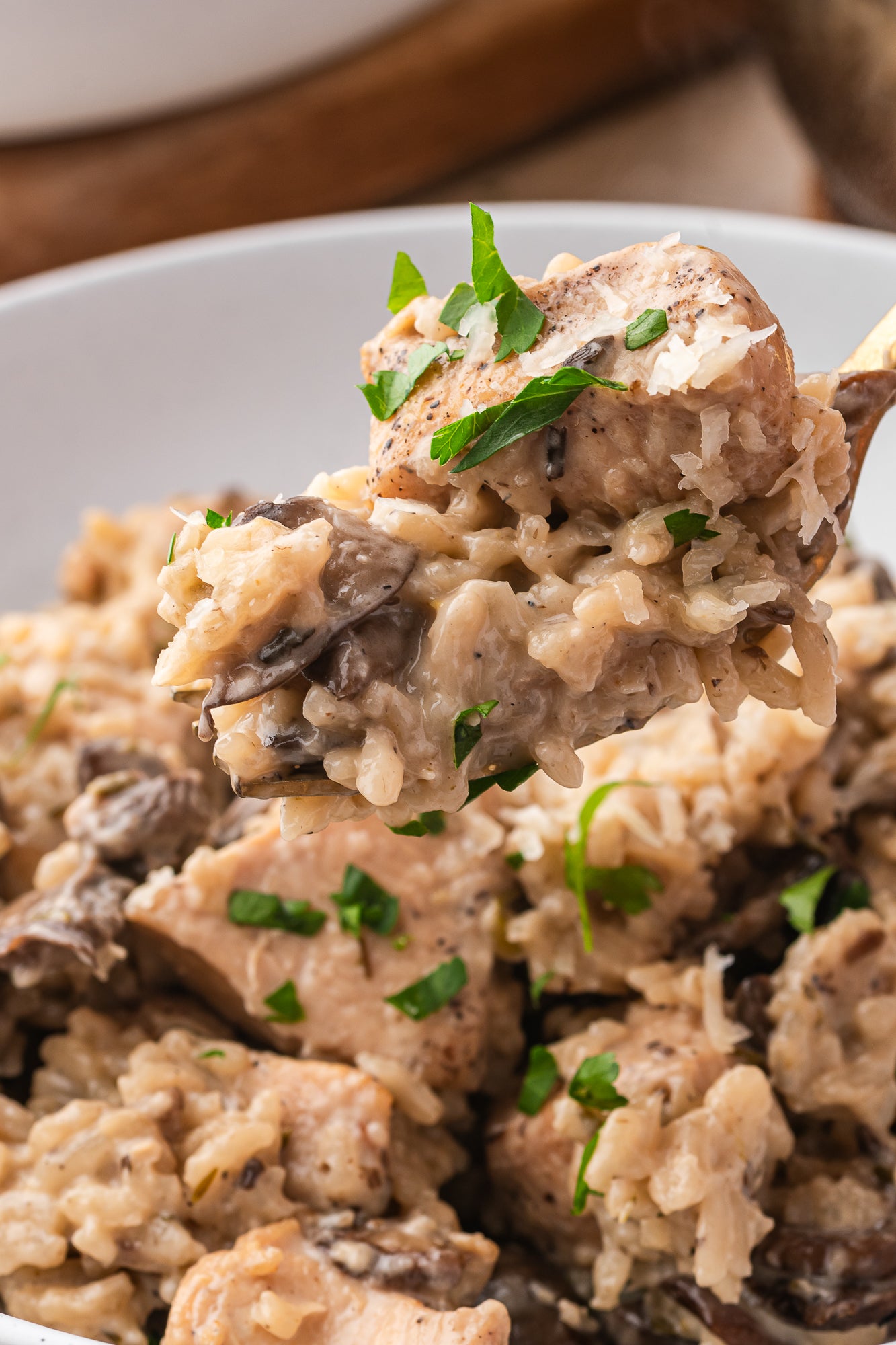 Creamy Mushroom Chicken and Rice