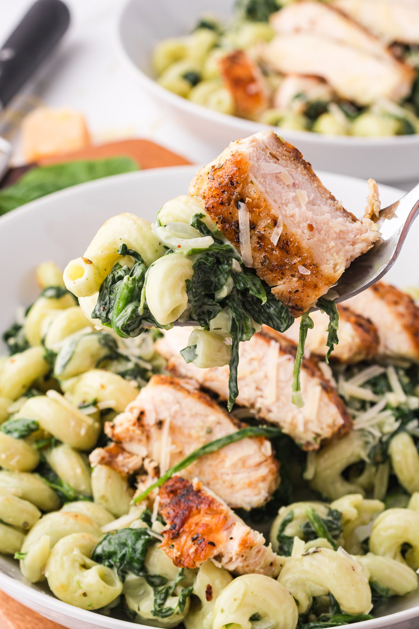 Creamy Spinach Pasta and Chicken