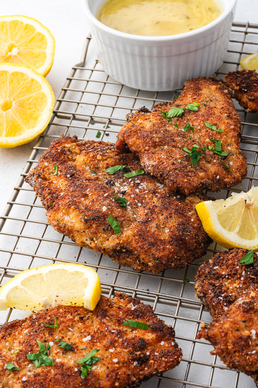 Italian Chicken Cutlets with Lemon Parmesan Sauce