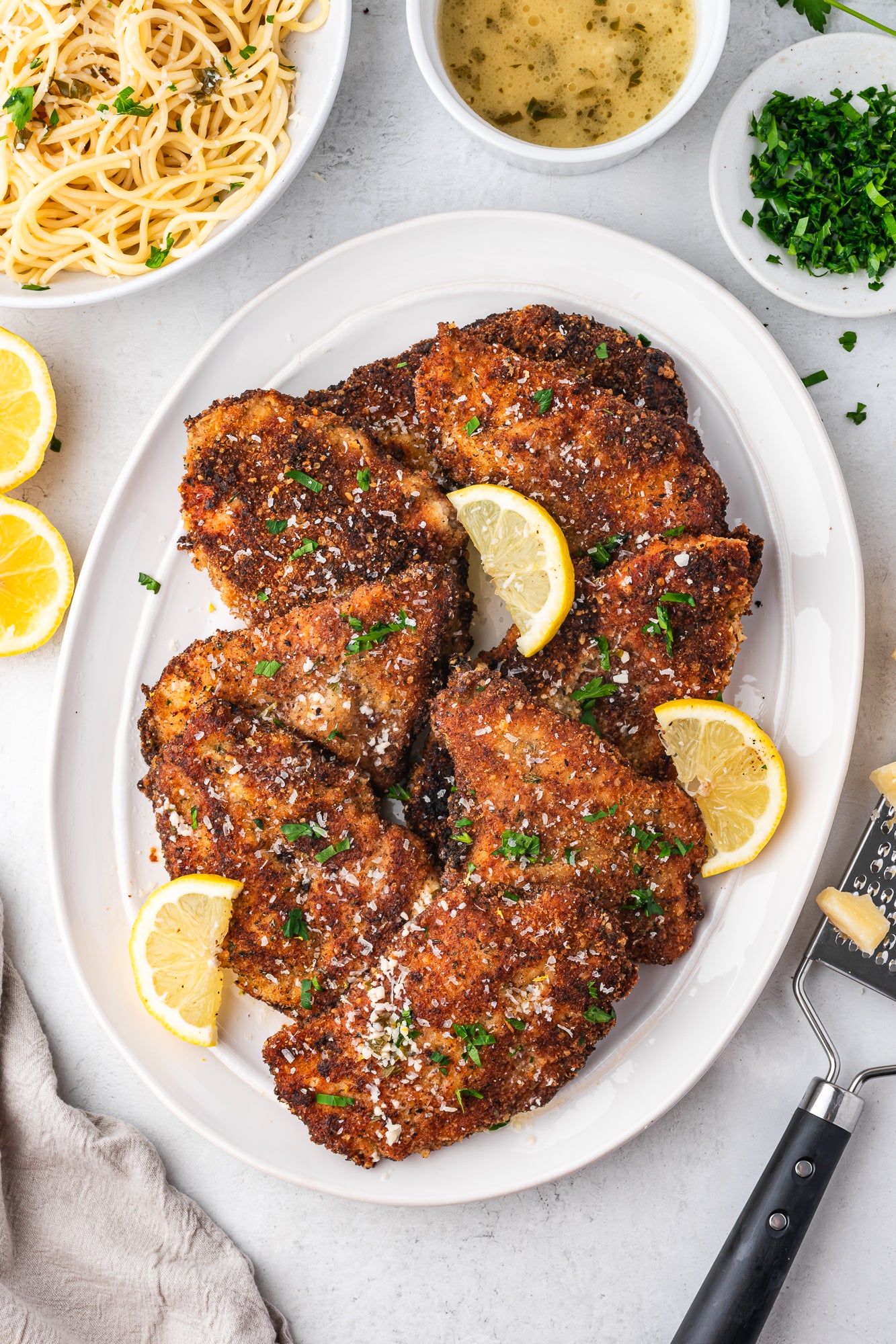 Italian Chicken Cutlets with Lemon Parmesan Sauce