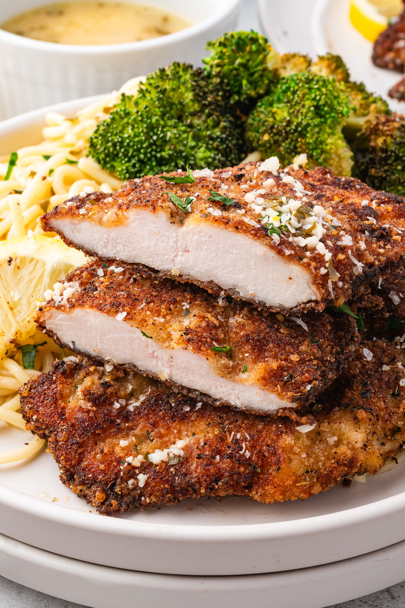 Italian Chicken Cutlets with Lemon Parmesan Sauce