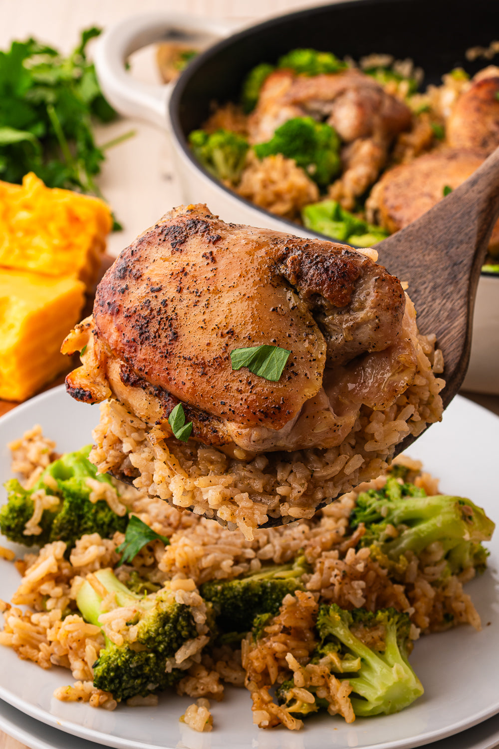 One Pot Chicken and Rice (Broccoli and Cheddar)