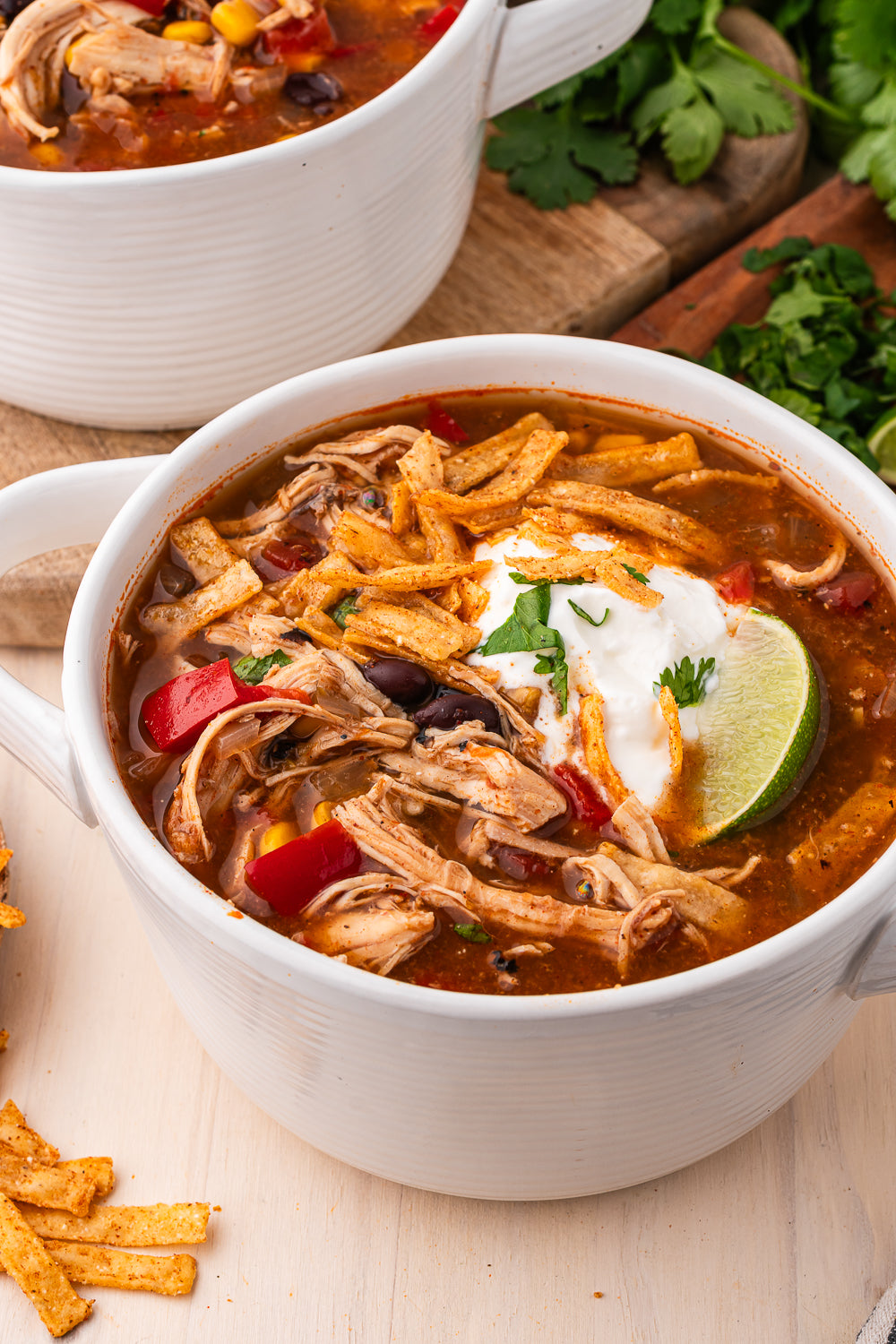 Slow Cooker Chicken Enchilada Soup