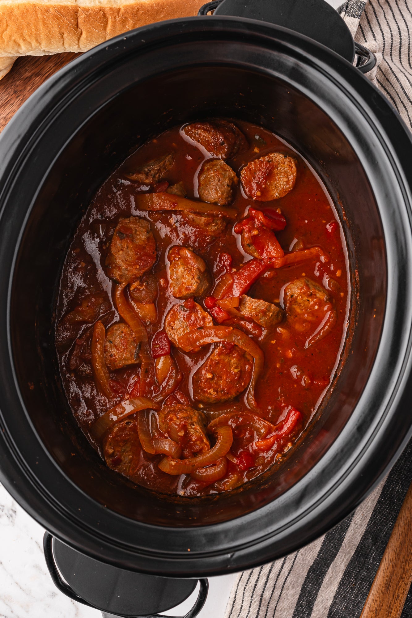 Slow Cooker Sausage and Peppers