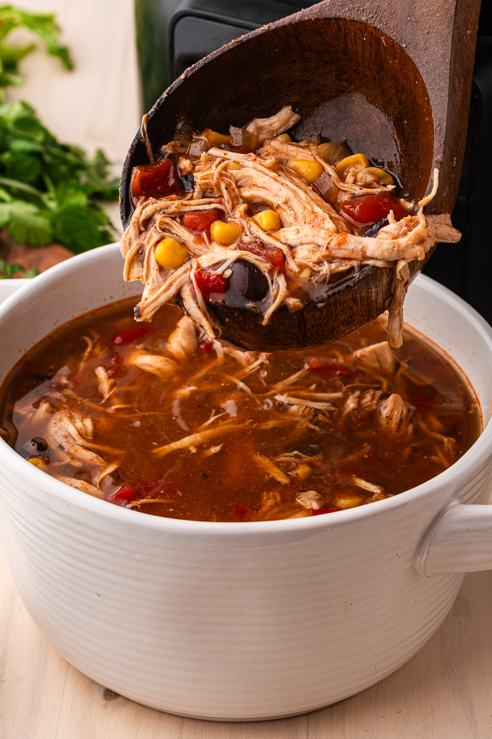 Slow Cooker Chicken Enchilada Soup