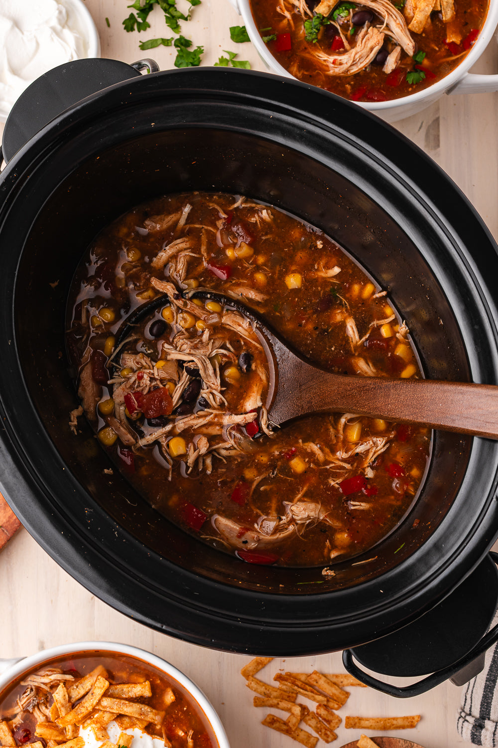Slow Cooker Chicken Enchilada Soup