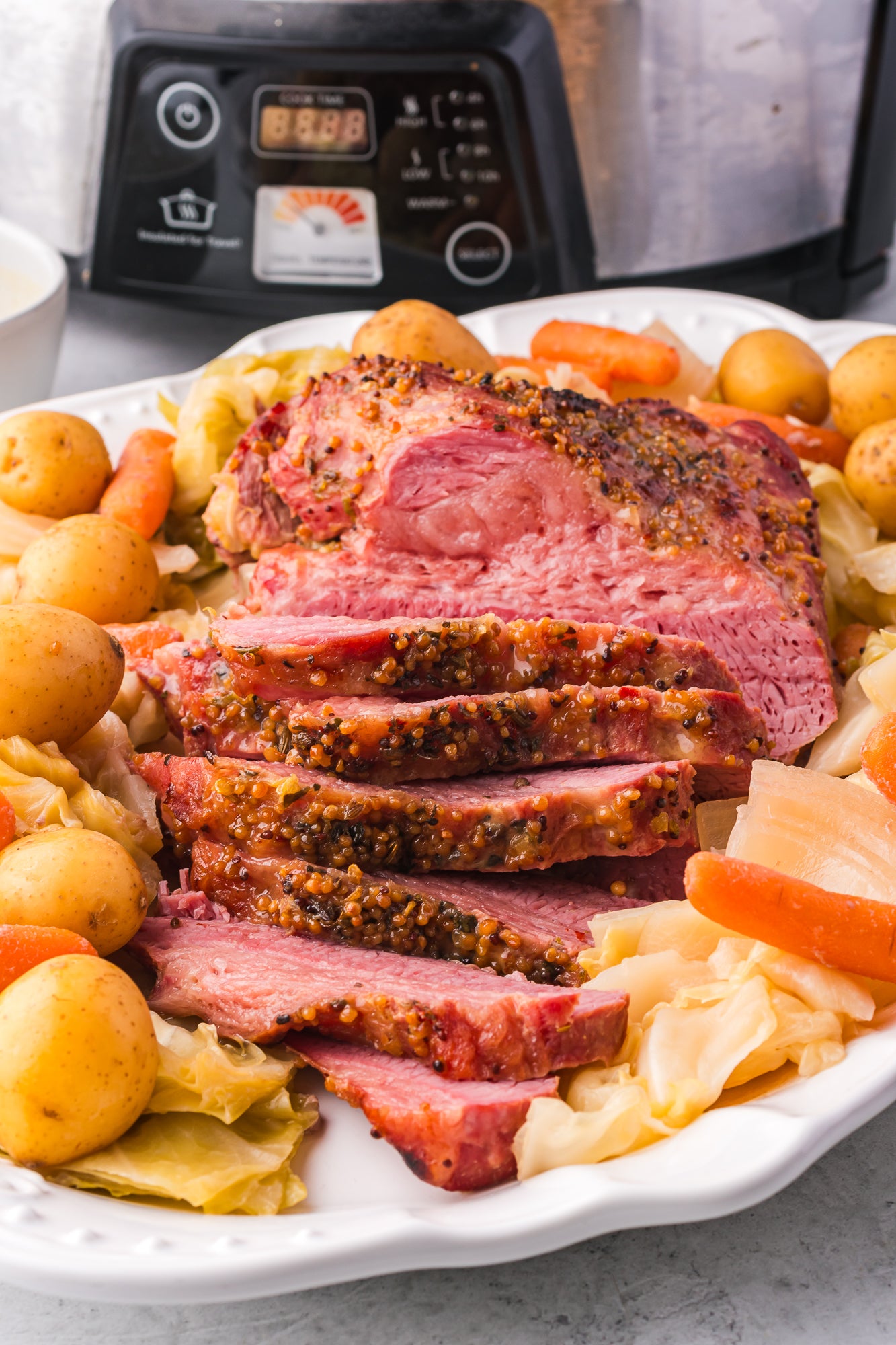 Slow Cooker Corned Beef with Honey Mustard Glaze