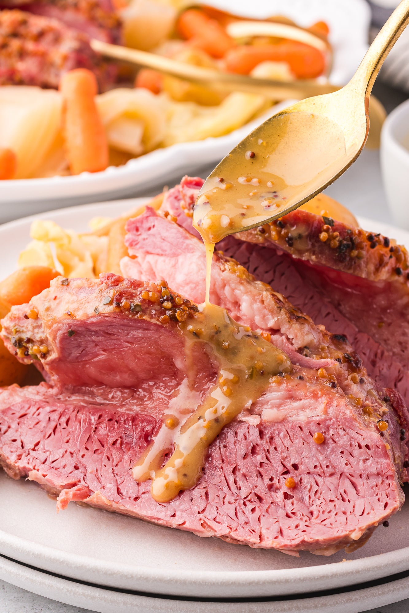 Slow Cooker Corned Beef with Honey Mustard Glaze